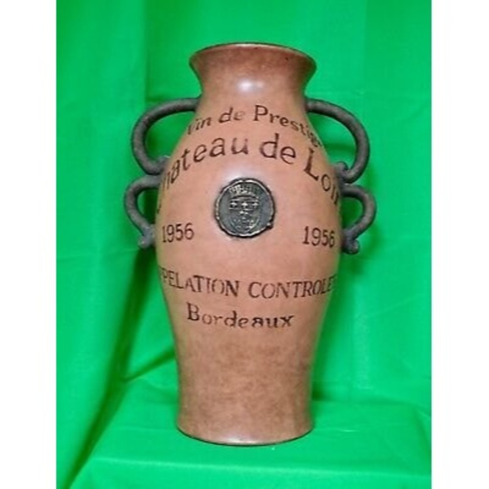 Chateau De Loire store display vtg french wine pottery jar floor vase sign art